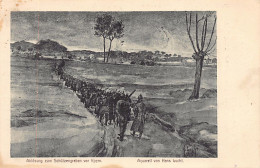 België - IEPER (W. Vl.) Eerste Wereldoorlog - Onthechting Aan De Loopgraaf Voor Ieper - Aquarel Van Hans Lucht - Ieper