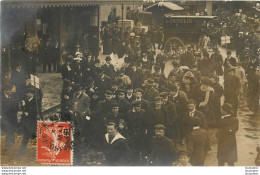 50 CHERBOURG CARTE PHOTO LA GARE 1908 - Cherbourg