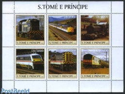 Sao Tome/Principe 2003 Railways 6v M/s, Mint NH, Transport - Railways - Treinen