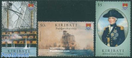 Kiribati 2005 Battle Of Trafalgar 3v, Mint NH, History - Transport - Various - Decorations - Ships And Boats - Uniforms - Militaria