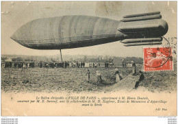LE BALLON DIRIGEABLE VILLE DE PARIS ESSAIS DE MANOEUVRES AVANT LA SORTIE - Zeppeline