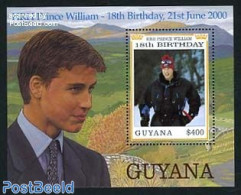 Guyana 2000 Prince William 18th Birthday S/s, Mint NH, History - Kings & Queens (Royalty) - Königshäuser, Adel