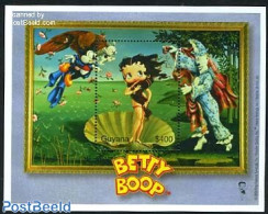 Guyana 2000 Betty Boop Standing In Shell S/s, Mint NH, Nature - Shells & Crustaceans - Art - Comics (except Disney) - Meereswelt