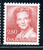 DANEMARK DANMARK DENMARK DANIMARCA 1982 1985 QUEEN MARGRETHE II  2.80k USED USATO OBLITERE - Gebruikt