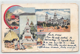 Ciudad De México - Plaza De Armas Y Catedral - Cuitláhuac - Popocatépetl - Año 1899 - LITHO Litografía - SEE SCANS FOR  - Mexique