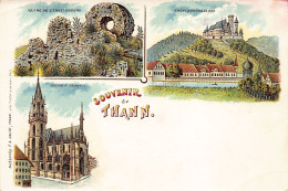 THANN - Litho - Ruine De L'Engelsburg - Engelsburg 1420 - Eglise Collégiale Saint Thiébaut - ED Buchhandlung F.A. Gallat - Thann