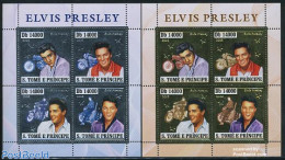 Sao Tome/Principe 2006 Elvis Presley 8v (gold/silver) 2 M/s, Mint NH, Performance Art - Transport - Elvis Presley - Mu.. - Elvis Presley