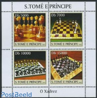 Sao Tome/Principe 2004 Chess 4v M/s, Mint NH, Sport - Chess - Chess