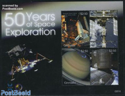 Grenada 2008 50 Years Of Space Exploration 4v M/s, Mint NH, Transport - Space Exploration - Autres & Non Classés