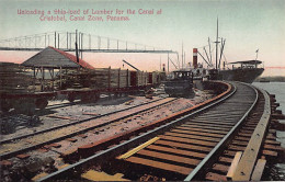 Canal De Panamá - CRISTOBAL - Unloading A Shipload Of Lumber For The Canal - Decauville Locomotive - Publ. I. L. Maduro  - Panama