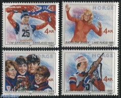 Norway 1989 Olympic Winners 4v, Mint NH, Sport - Olympic Winter Games - Ongebruikt