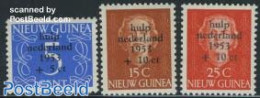 Dutch New Guinea 1953 Dutch Flooding Fund Overprints 3v, Mint NH, History - Nature - Water, Dams & Falls - Disasters - Altri & Non Classificati