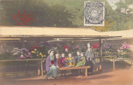 Japan - Women And Children In A Park - REAL PHOTO TINTED - Other & Unclassified