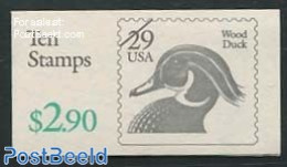 United States Of America 1991 Wood Duck Booklet, Mint NH, Nature - Birds - Ducks - Stamp Booklets - Unused Stamps