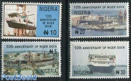 Nigeria 1996 10 Years Nigerdock 4v, Mint NH, Transport - Ships And Boats - Boten