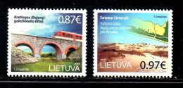 Lithuania, Used But Not Canceled, 2015, Michel 1190 Tourism, 1191, Kreatinga Railway Bridge - Litouwen