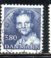 DANEMARK DANMARK DENMARK DANIMARCA 1982 1985 QUEEN MARGRETHE II  3.80k USED USATO OBLITERE - Used Stamps