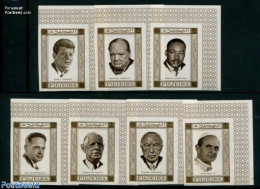 Fujeira 1969 Peace Fighters 7v, Imperforated, Mint NH, History - Religion - American Presidents - Churchill - Germans .. - Sir Winston Churchill