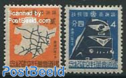 China (before 1949) 1939 Manchuria, Railways 2v, Mint NH, Transport - Various - Railways - Maps - Other & Unclassified