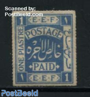 Palestinian Terr. 1918 1P, Ultramarine, Stamp Out Of Set, Mint NH - Palästina
