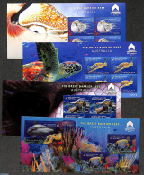 Australia 2018 Macau Stamp Show 4 M/s, Mint NH, Nature - Fish - Turtles - Philately - Nuovi