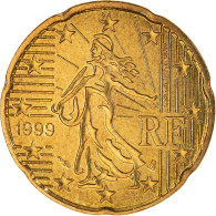 France, 20 Euro Cent, 1999, Paris, BU, FDC, Laiton, KM:1286 - Francia