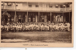 Tahiti Papeete Très Animée Ecole De Garcons DOM TOM - Polynésie Française