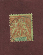 MADAGASCAR - Ex. Colonie Française - N° 34 De 1896/1899 -  Oblitéré - Type Colonies -. 20c. Brique Sur Vert - 2 Scan - Gebruikt