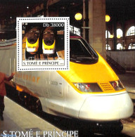 Sao Tome/Principe 2003 Eurostar S/s, Mint NH, Transport - Railways - Trenes