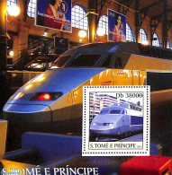 Sao Tome/Principe 2003 High Speed Trains S/s, Mint NH, Transport - Railways - Treni
