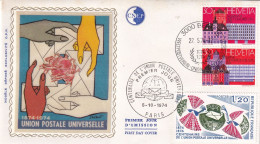1er Jour, Centenaire De L'Union Postale Universelle - 1970-1979