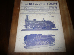 CHEMINS DE FER REVUE L'ECHO DU P'TIT TRAIN N° 19 MARS 1957 MODELISME FERROVIAIRE GARE DES BROTTEAUX LYON - Railway & Tramway