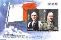 Malta 2022 National Anthem S/s, Mint NH, Performance Art - Music - Muziek