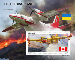 Sierra Leone 2022 Firefighting Planes, Mint NH, Transport - Fire Fighters & Prevention - Aircraft & Aviation - Sapeurs-Pompiers