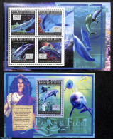 Guinea, Republic 2011 Dolphins 2 S/s, Mint NH, Nature - Sea Mammals - Other & Unclassified