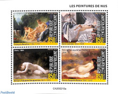 Central Africa 2020 Nude Paintings 4v M/s, Mint NH, Art - Nude Paintings - Paintings - Repubblica Centroafricana