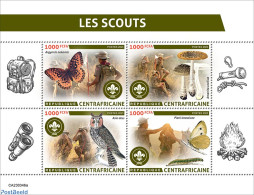 Central Africa 2023 Scouts, Mint NH, Nature - Sport - Butterflies - Mushrooms - Owls - Scouting - Hongos