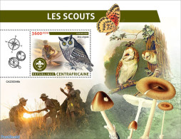 Central Africa 2023 Scouts, Mint NH, Nature - Sport - Butterflies - Mushrooms - Owls - Scouting - Funghi