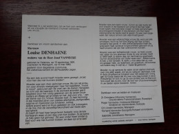 Louise Denhaene ° Velaines 1891 + Waregem 1983 X Jozef Vannecke (Fam: Matsaert - Rotsaert) - Obituary Notices