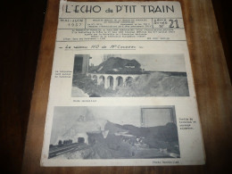 CHEMINS DE FER REVUE L'ECHO DU P'TIT TRAIN N° 21 MAI JUIN 1957 MODELISME FERROVIAIRE GARE DES BROTTEAUX LYON - Chemin De Fer & Tramway