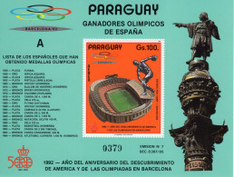 Paraguay 1989, Olympic Game In Barcellona, Columbus, BF - Christophe Colomb