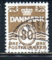DANEMARK DANMARK DENMARK DANIMARCA 1985 WAVY LINES AND NUMERAL OF VALUE 80o USED USATO OBLITERE' - Usati