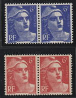 YT N° 720a + 721a - Neufs ** - MNH - Cote 56,00 € - Mèches Reliées Tenat à Normal - Unused Stamps