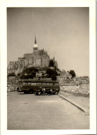 Photographie Photo Vintage Snapshot Amateur Car Autocar Bus Mont St Michel - Orte