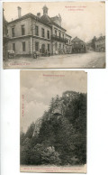 LOT 2 CPA Ecrites En 1918 * GIROMAGNY L'Hôtel De Ville & Ruines Du Château De Rosemont Détruit En 1637 Par Les Suédois - Andere & Zonder Classificatie