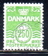 DANEMARK DANMARK DENMARK DANIMARCA 1985 WAVY LINES AND NUMERAL OF VALUE 250o USED USATO OBLITERE' - Usado