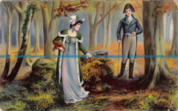 R097734 Old Postcard. Woman With Man In The Forest. B. B. London - Andere & Zonder Classificatie
