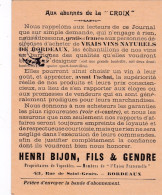 VINS-BORDEAUX-Tarif De Vins De Bordeaux "Henri BIJON, Fils & Gendre Offert Par Le Journal Lacroix à Ses Abonnés-19-05-24 - Otros & Sin Clasificación