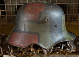 WW1 German M.18 Cutout Steel Helmet – Genuine M.1918 Stahlhelm Shell - Restored - Hoeden
