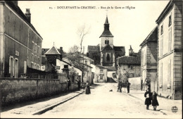 CPA Doulevant Haute-Marne, Bahnhofstraße, Kirche - Other & Unclassified